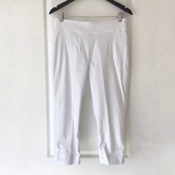 Simon Chang White Pull-On Capri Pants, Size 10 - Picture 3 of 15
